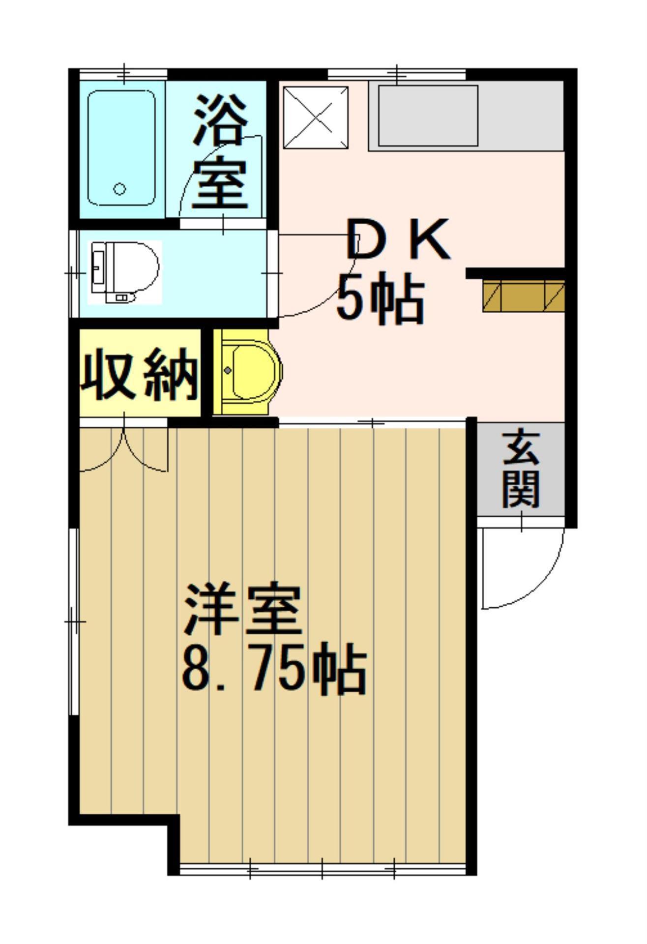 メイプルハウス(1K/2階)の間取り写真