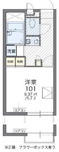 レオパレスSTR(1K/2階)の間取り写真