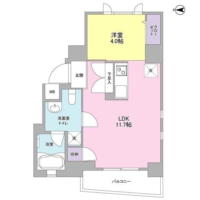 アイルズ松濤(1LDK/4階)の間取り写真