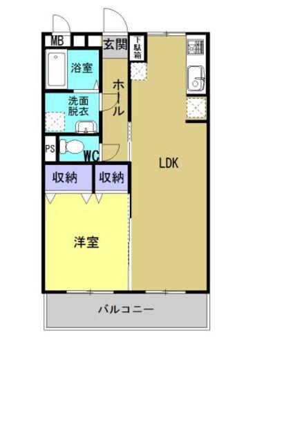 ユーミーマンションバウムI号館(1LDK/2階)の間取り写真