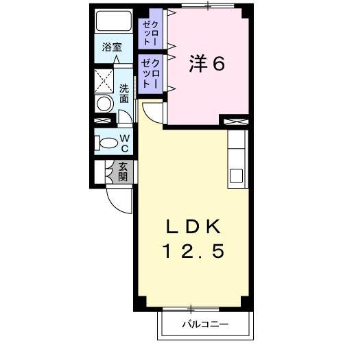 スイートアメニティ(1LDK/1階)の間取り写真