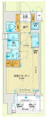 アスヴェル兵庫駅前(ワンルーム/2階)の間取り写真