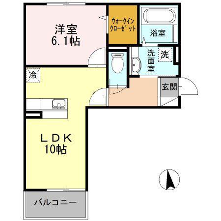 サニーイースト(1LDK/2階)の間取り写真