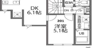 TERASU武蔵村山(1DK/2階)の間取り写真