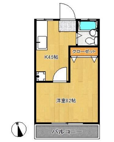 タマイハウス2(1K/2階)の間取り写真