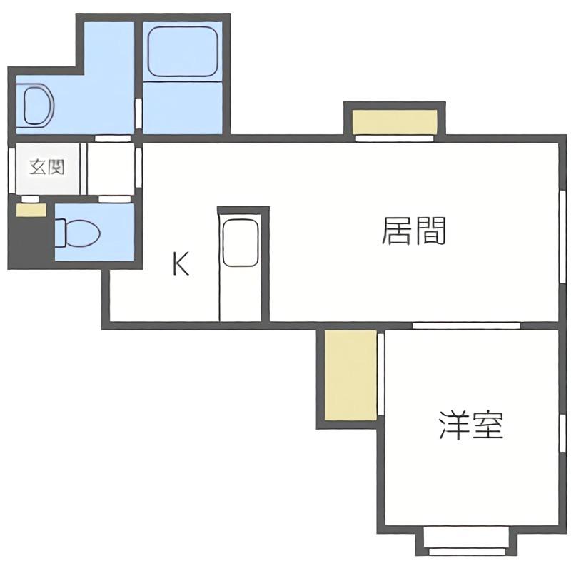 ウエストコースト大通(1LDK/3階)の間取り写真