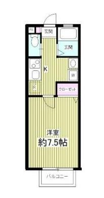 プリモフィオーレ(1K/1階)の間取り写真