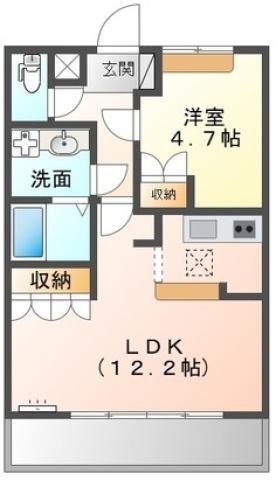 コートヴェール中島田II(1LDK/1階)の間取り写真