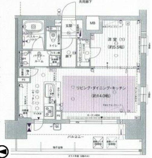 プレサンスロジェ栄(1LDK/3階)の間取り写真