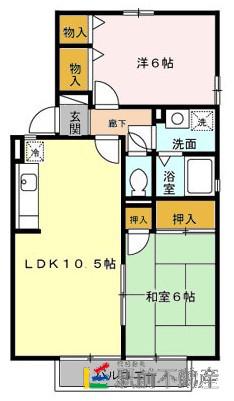 ヴェルドミール甘木(2LDK/2階)の間取り写真