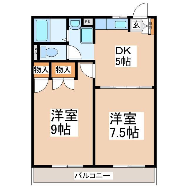 レオパレスNOEL(2K/2階)の間取り写真