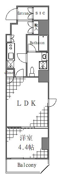 アンベリール三ノ輪(1LDK/8階)の間取り写真