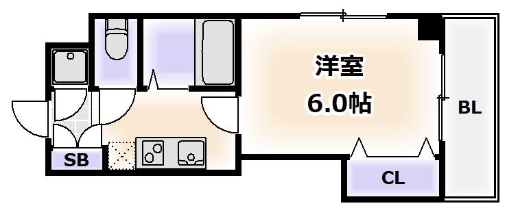 アパルト松崎(1K/8階)の間取り写真