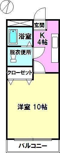 アミスターII(1K/3階)の間取り写真