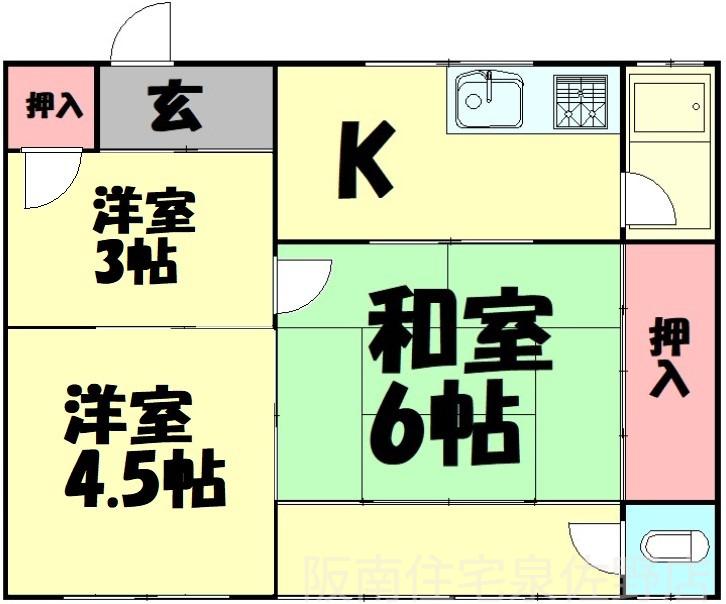 グリーンハウス(3K/2階)の間取り写真
