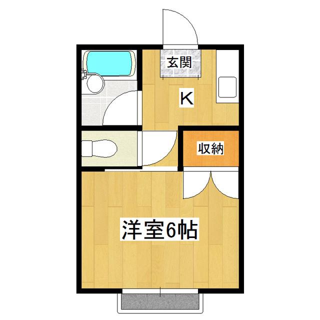 ラスブリサスA棟(1K/1階)の間取り写真
