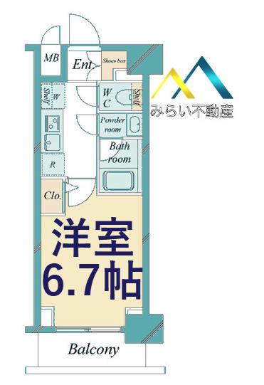 ドゥーエ新横浜(1K/4階)の間取り写真