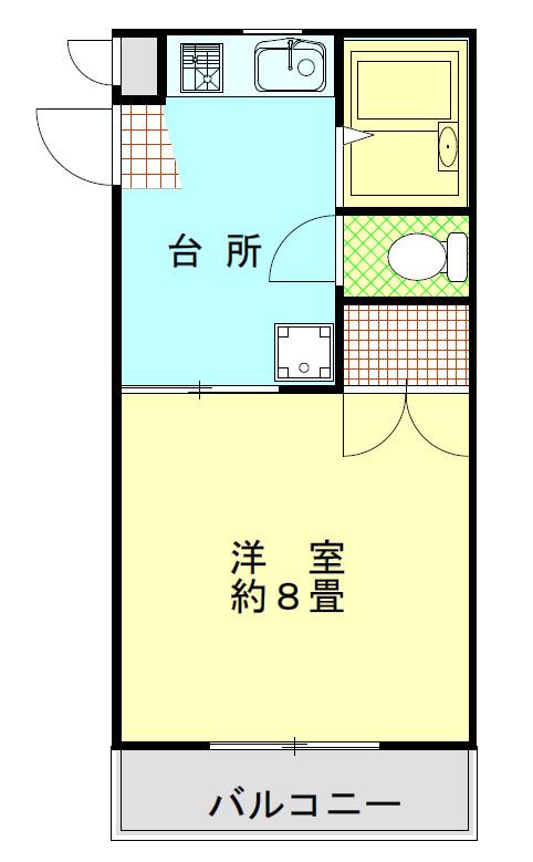 ソシアルハイムB(1K/2階)の間取り写真