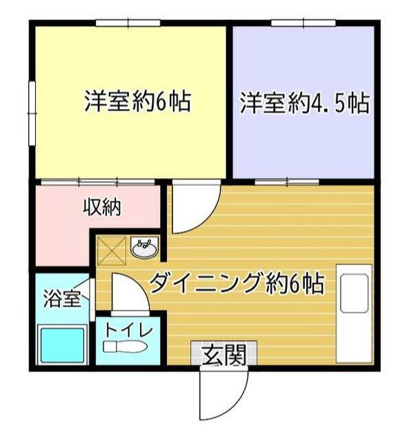 ハイツプリマベーラ(2DK/2階)の間取り写真