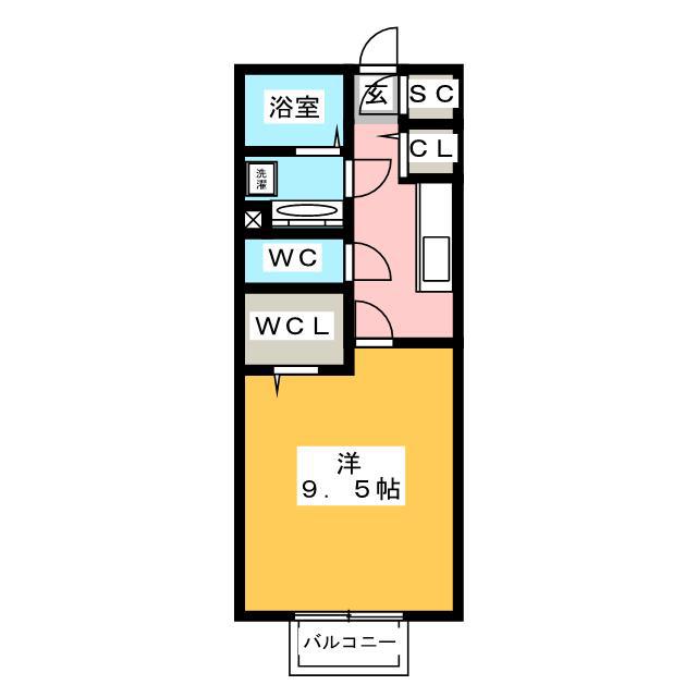 ＪＲ中央本線 多治見駅 徒歩19分 2階建 築8年(1K/1階)の間取り写真