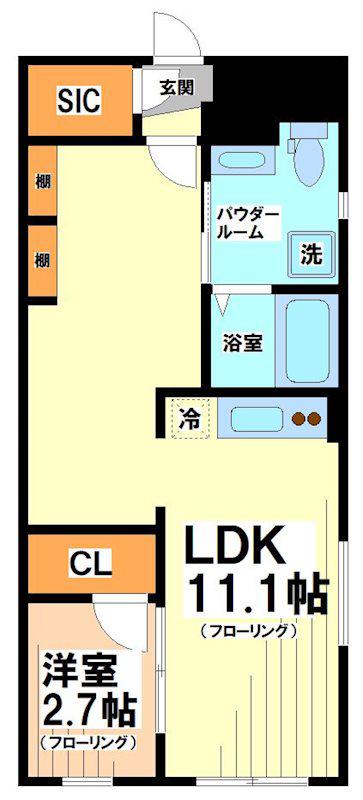 BLISSDIA笹塚代田橋(1LDK/4階)の間取り写真