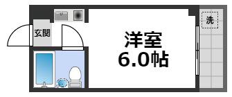 オーシャン今里(ワンルーム/6階)の間取り写真