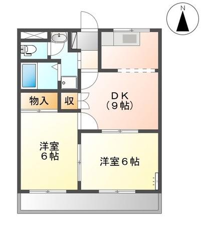 クレストール(2DK/2階)の間取り写真
