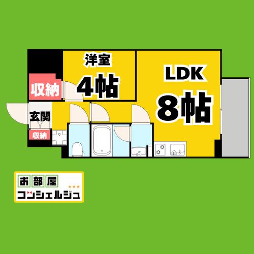 LASANTE東別院(1LDK/1階)の間取り写真