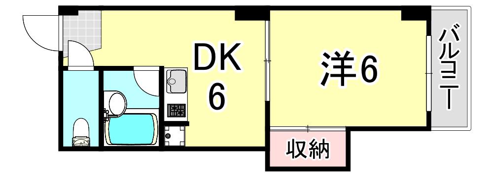 ハイツソレイユ(1DK/1階)の間取り写真