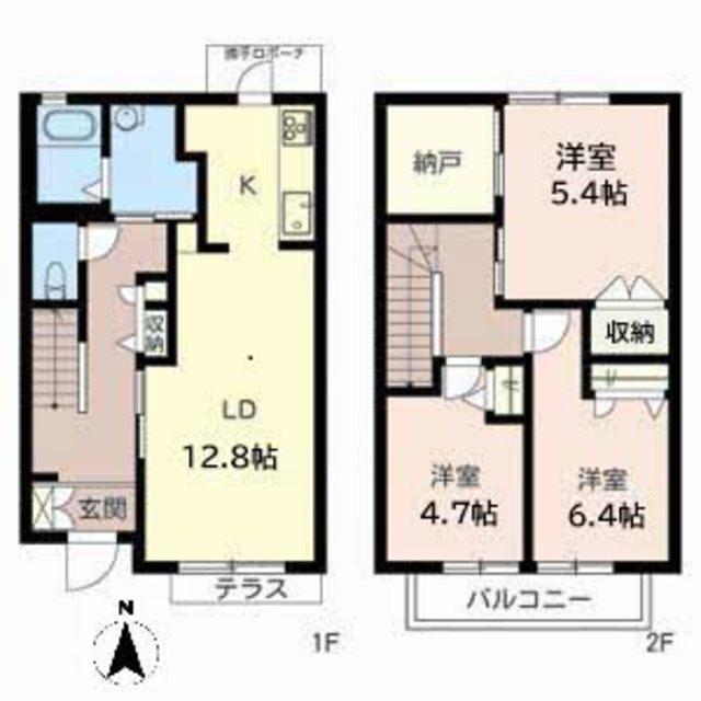 KSアプローズA棟(3LDK/1階)の間取り写真