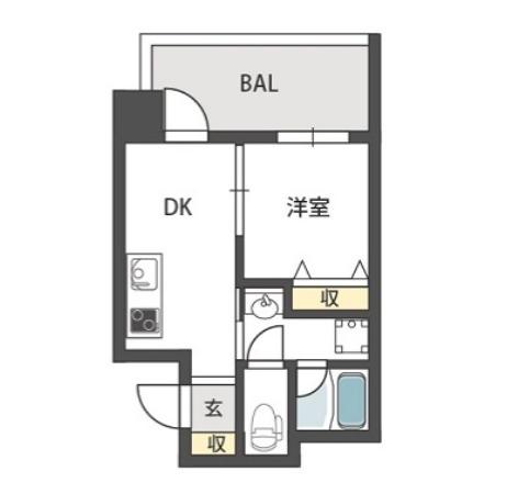 シャラロステ(1DK/7階)の間取り写真