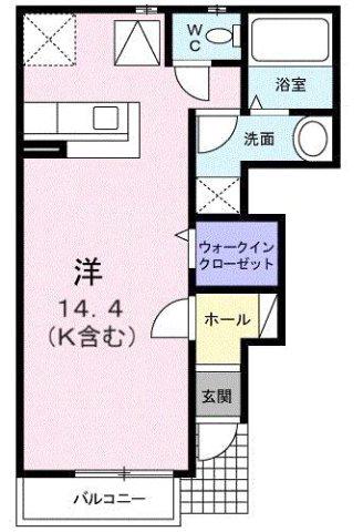 コピオーネA(1K/1階)の間取り写真