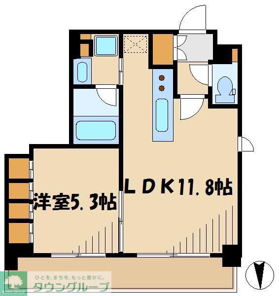 パークアクシス大森(1LDK/12階)の間取り写真