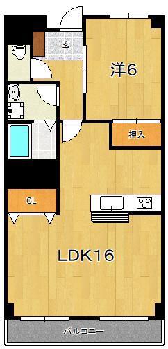 コスタビラ(1LDK/8階)の間取り写真