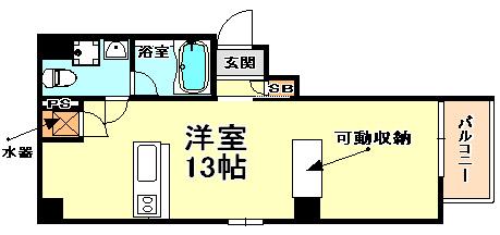 アルミュール甲南山手(ワンルーム/5階)の間取り写真