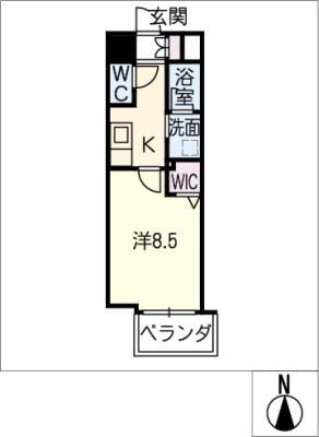 RENAISTERIA MOTOYAMA(1K/9階)の間取り写真