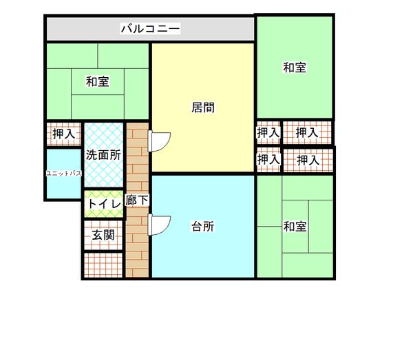 本藤マンション(3LDK/4階)の間取り写真