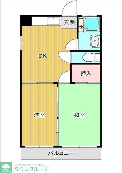スズキビル(2DK/2階)の間取り写真
