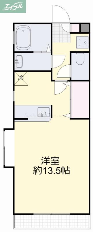 ヴィクトワール南方(1K/2階)の間取り写真
