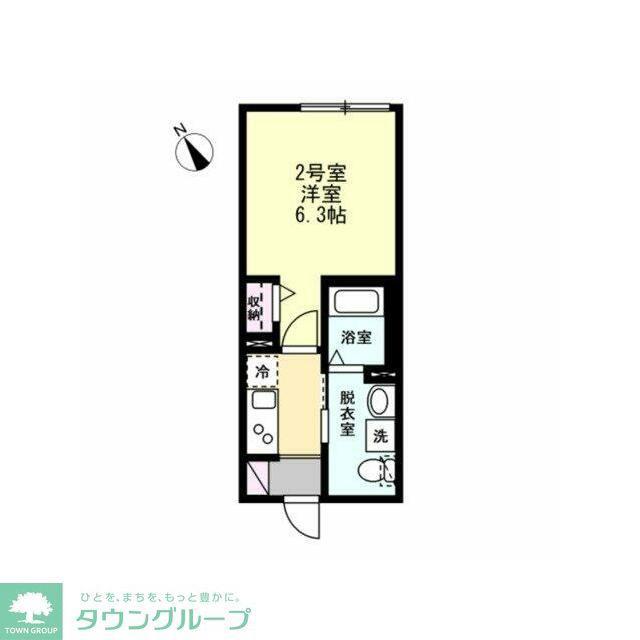 ベイルーム鶴見花月園(1K/1階)の間取り写真