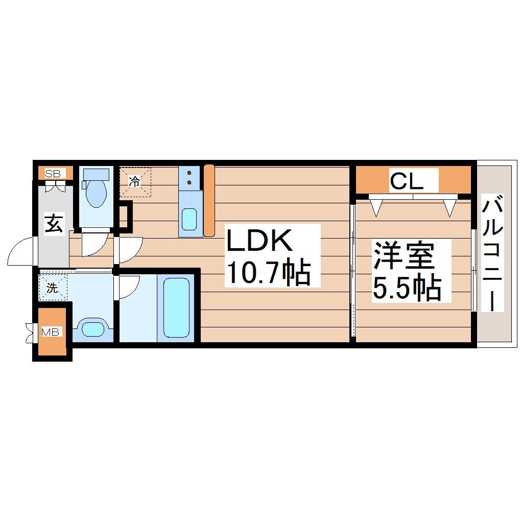 BULL HOUSE(1LDK/7階)の間取り写真