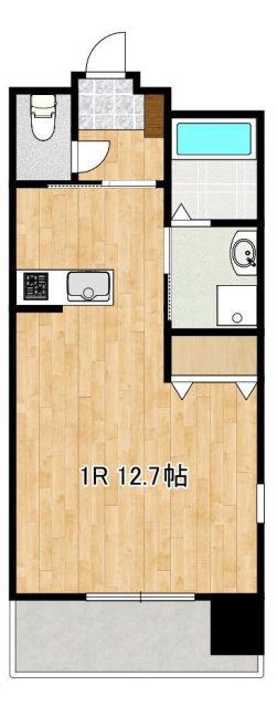 クロノス42新町V(ワンルーム/9階)の間取り写真
