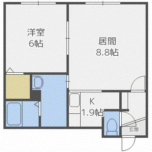 ルミエール美園4-5(1LDK/1階)の間取り写真