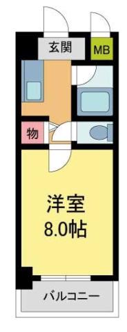 グレース今津(1K/2階)の間取り写真