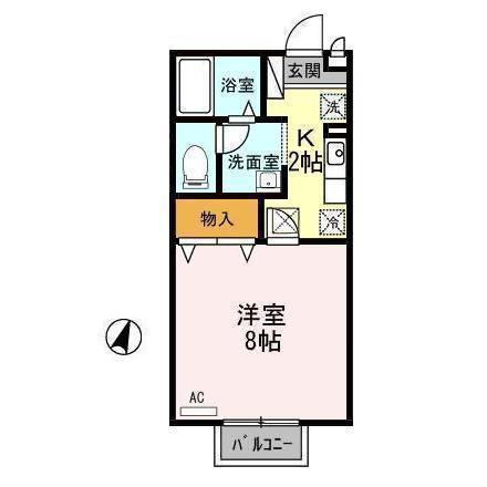 セジュール山田C(1K/1階)の間取り写真