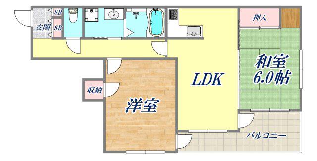 メゾン美貴(2LDK/2階)の間取り写真