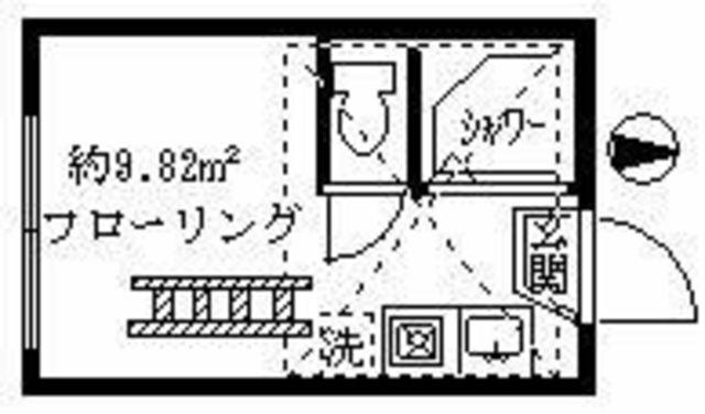 フェリスクォーツ(ワンルーム/1階)の間取り写真