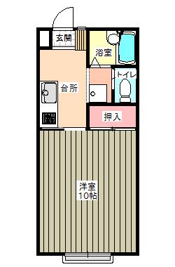 コーポ松原(1K/1階)の間取り写真