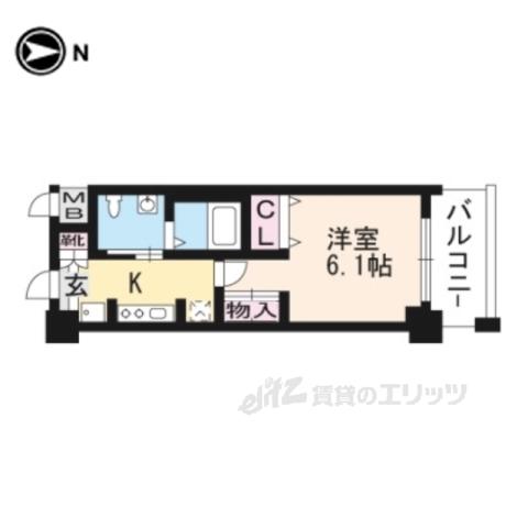 エステムプラザ京都御所ノ内REGIA(1K/5階)の間取り写真