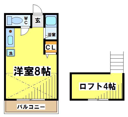 コーポハル(ワンルーム/2階)の間取り写真